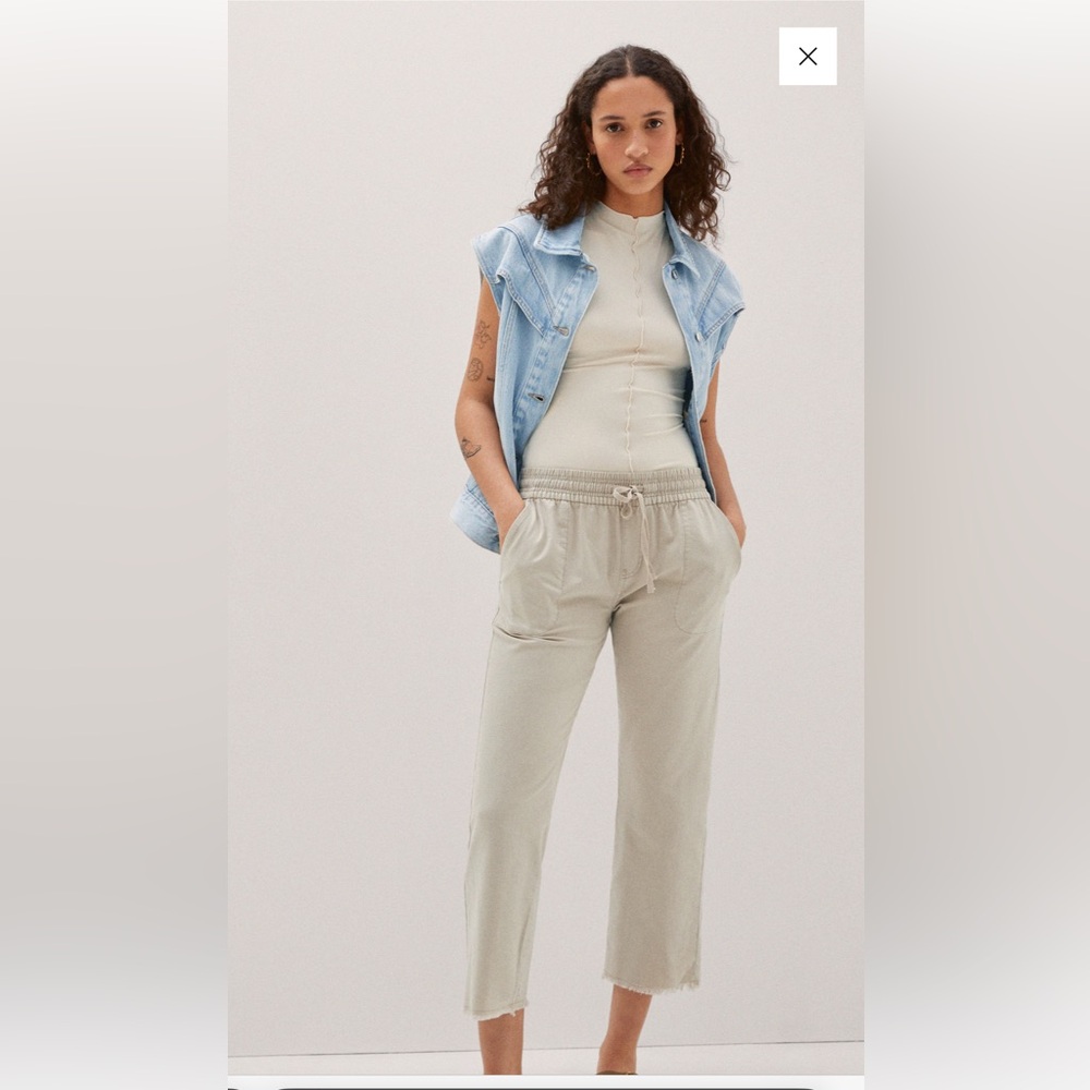 Mango Slouchy jeans with drawstring (color: Ecru, Size: XS)